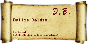 Dallos Balázs névjegykártya